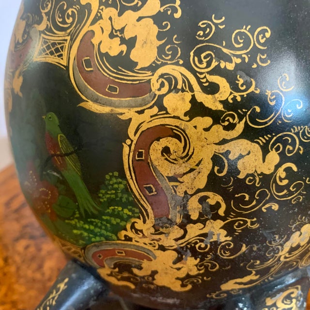Metal Antique Painted and Gilded Samovar Lamp For Sale - Image 7 of 18