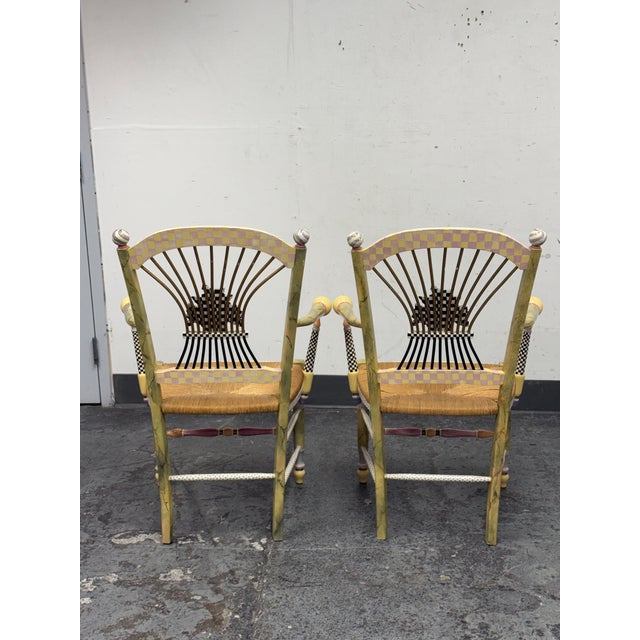 Early 21st Century MacKenzie-Childs Flower Basket Armchairs, Pair For Sale - Image 5 of 12
