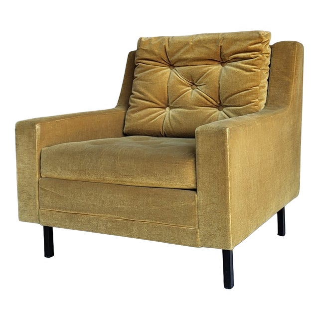 Italian Armchair in Wood and Velour, 1970 For Sale