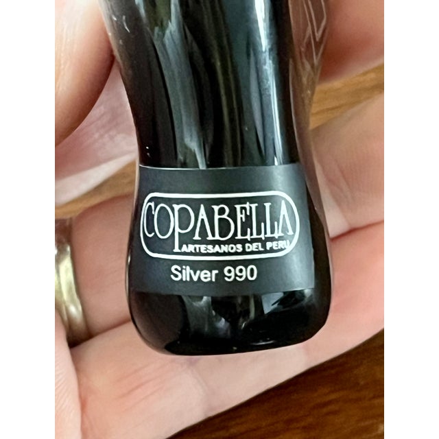 Vintage Copabella Peruvian Art Glass Llama Paperweight / 990 Silver Overlay For Sale - Image 9 of 10