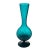 Mid-Century Modern Italian Empoli Teal Turquoise Blue Optic Swirl Vase 13” Pedestal Base Art Glass For Sale - Image 3 of 8