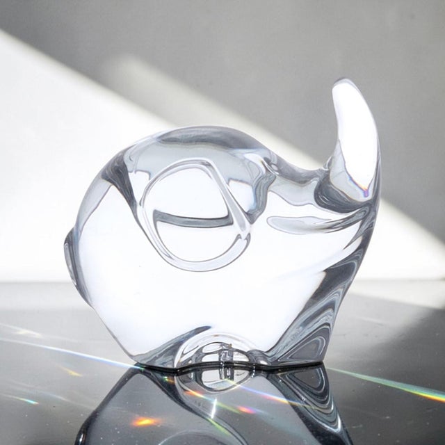 An authentic Baccarat full lead crystal Elephant figurine, crafted in France during the late 20th century. This elegant...