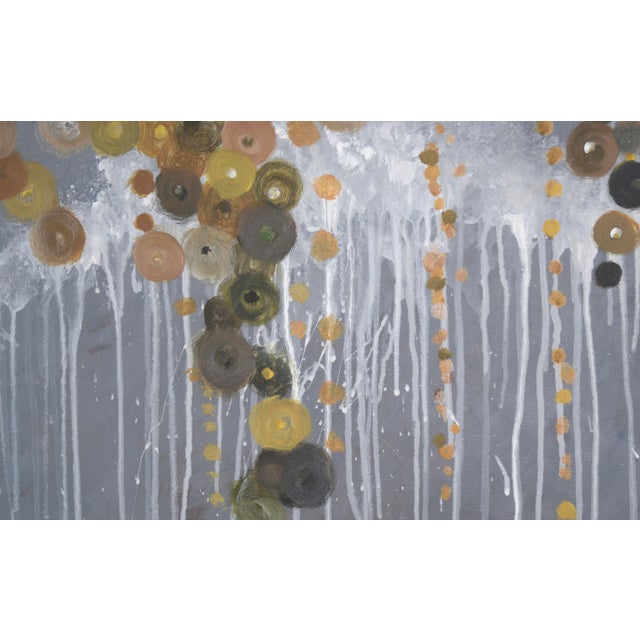 Textile Abstract Flowers - Neutral Tones Acrylic on Canvas San Francisco Abstract School For Sale - Image 7 of 9