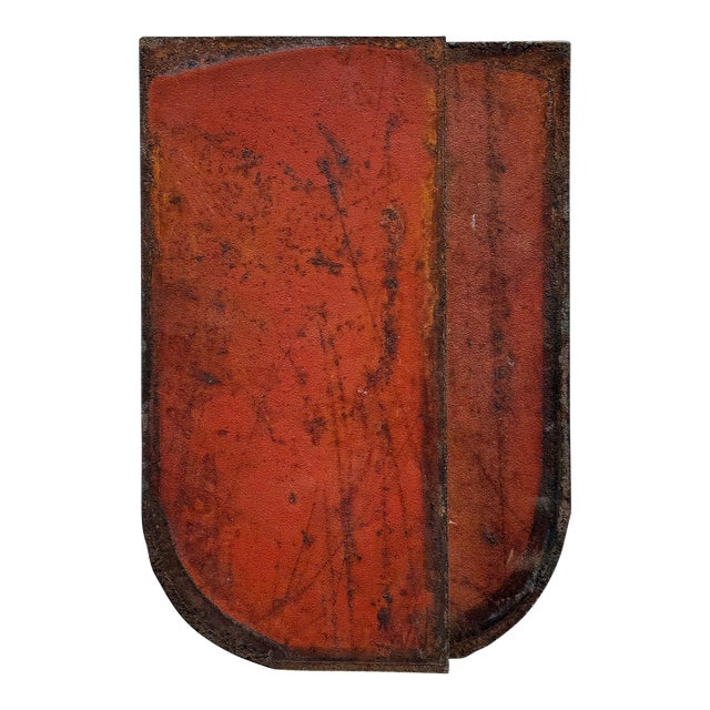 Vintage Boho Abstract Steel Wall Sculpture For Sale