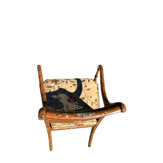 Late 20th Century English Adam’s Style Painted Cane Armchair For Sale - Image 14 of 16