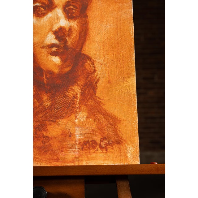 Late 20th Century Late 20th Century Female Heady Study | Contemporary Mog Young Park Oil Painting, Signed For Sale - Image 5 of 6