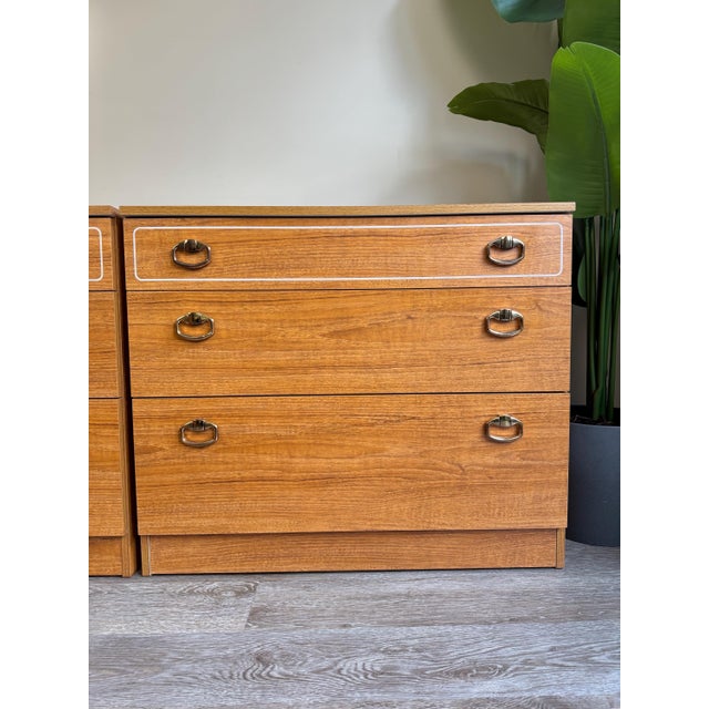 Mid-Century Modern Mid-Century Teak Bedside Chests of Drawers, 1960s, Set of 2 For Sale - Image 3 of 9