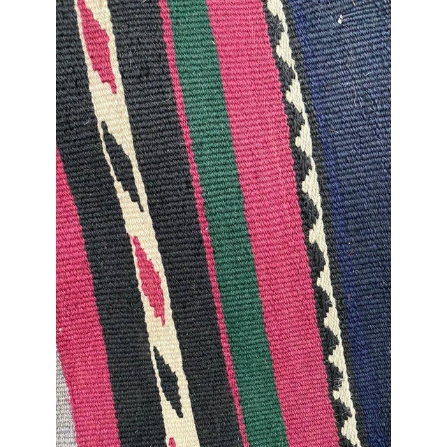 1930s 1930s Vintage Nomadic Plant Dye Navy Blue Large Kilim Rug For Sale - Image 5 of 12