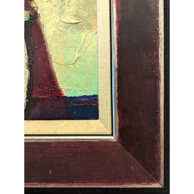 David Adickes "Cubist Bouquet" Modern Teal and Maroon Abstract Floral Still Life Painting, 2006 For Sale In Houston - Image 6 of 10