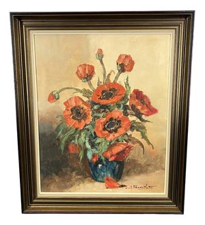 Unknown, Floral Still Life, Canvas, Framed