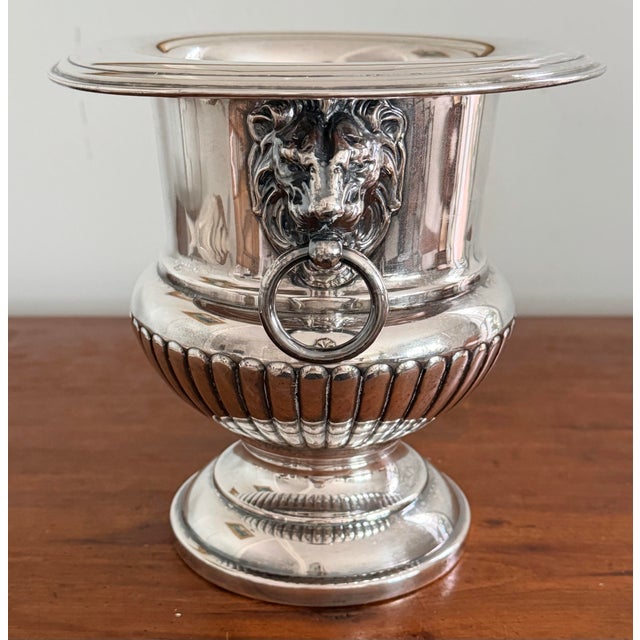 Traditional Fine Quality Vintage Silver Plate Champagne Bucket Wine Cooler For Sale - Image 3 of 11