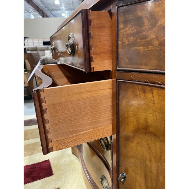 Brown Mid 20th Century Drexel Mahogany Serpentine Sideboard From the Wallace Nutting Collection For Sale - Image 8 of 11