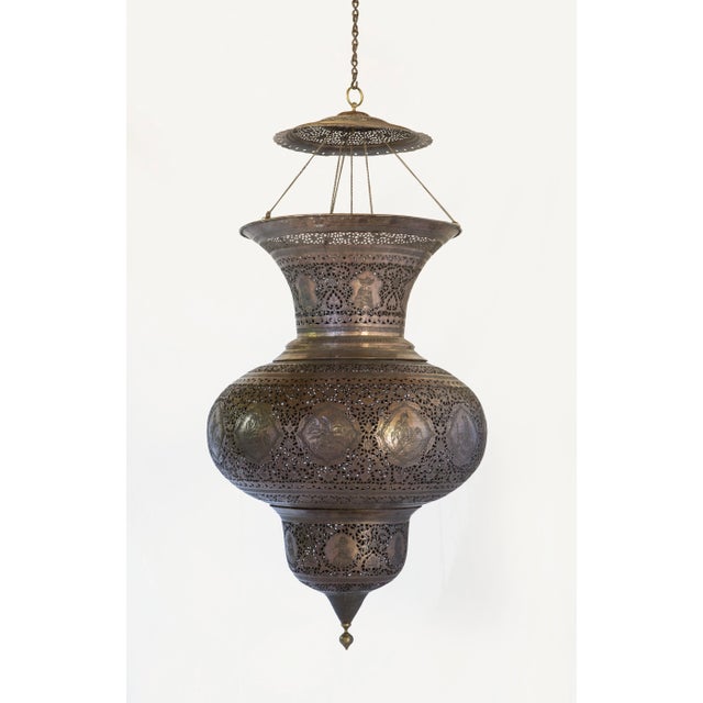 1950s Oversized Copper Mosque Hanging Lamp, Unwired For Sale - Image 9 of 9