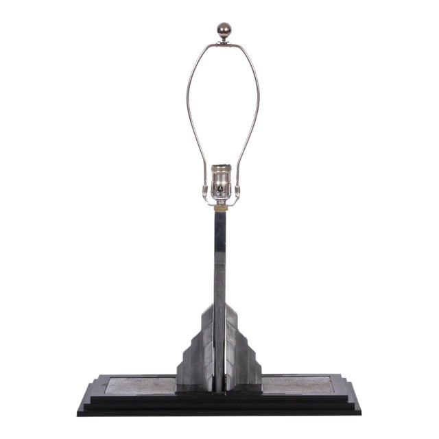 1920s Black "Skyscraper" Bookend Lib-O-Lite Table Lamp For Sale