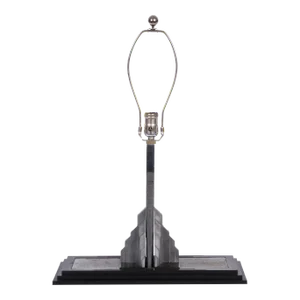 1920s Black "Skyscraper" Bookend Lib-O-Lite Table Lamp
