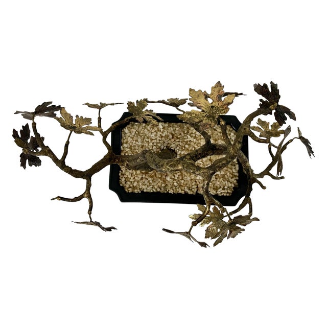 1970s Rare Bovano Maple Bonsai Tree Perry Marshall Signed Bronze Gilt For Sale - Image 5 of 8