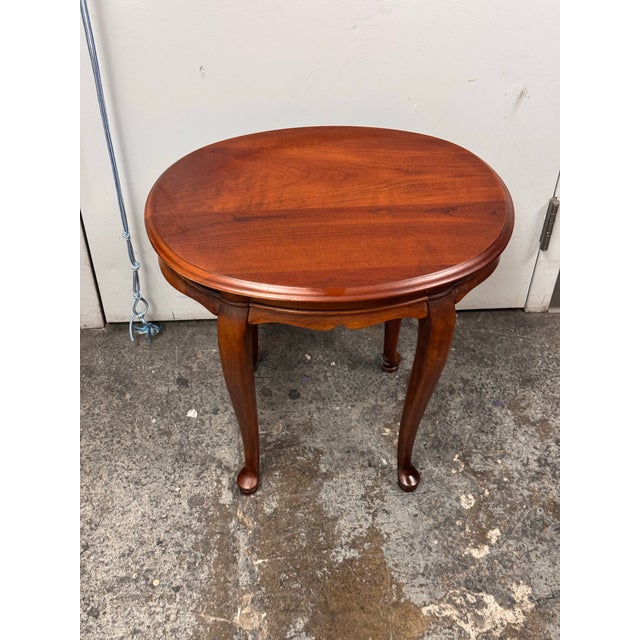 Hekman Furniture Queen Anne Cherry Wood Side Table For Sale In San Francisco - Image 6 of 12