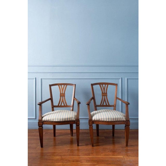Early 19th Century French Provincial Armchairs with Tapered Legs, Set of 2 For Sale - Image 13 of 13