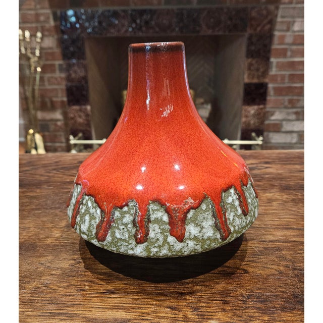 1960s McM, Red Fat Lava Vase For Sale - Image 5 of 11