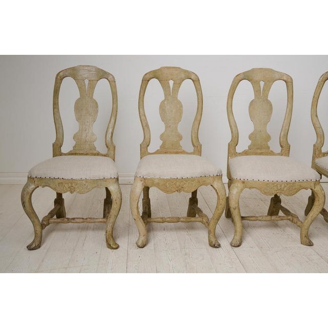 Antique Swedish Rococo Chairs, 18th Century, Set of 4 For Sale - Image 9 of 11