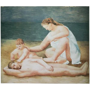 1985 After Pablo Picasso, "Family by the Sea" First Edition Parisian Full-Color Print