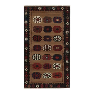 Vintage Persian Tribal Kilim in Brown With Medallion Patterns - by Rug & Kilim For Sale