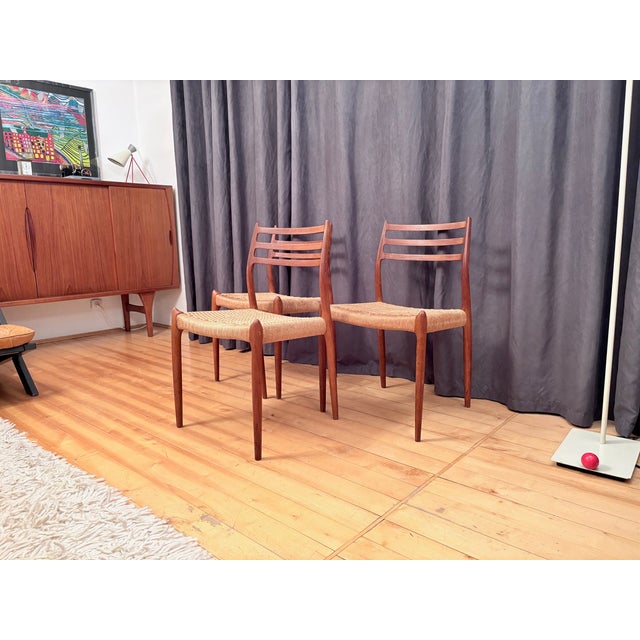 Mid-Century Modern Model 78 Chairs by Neils O. Møller for JL Møllers Møbelfabrik, Denmark, 1960s, Set of 3 For Sale - Image 3 of 18