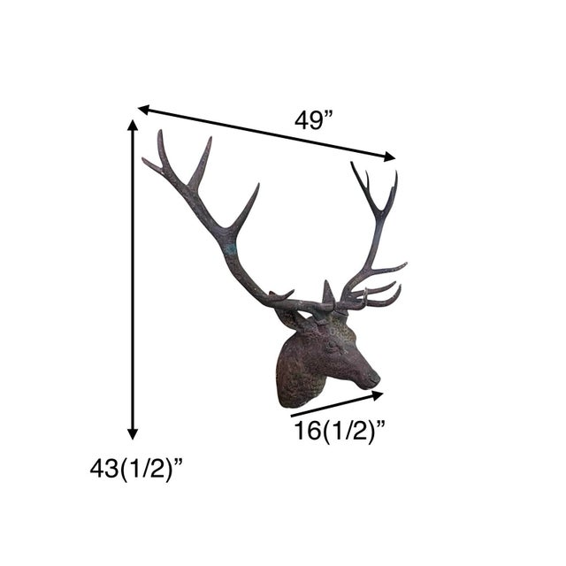 Elevate your space with this majestic replica Stag Bust from vintage Restoration Hardware. This majestic piece is crafted...