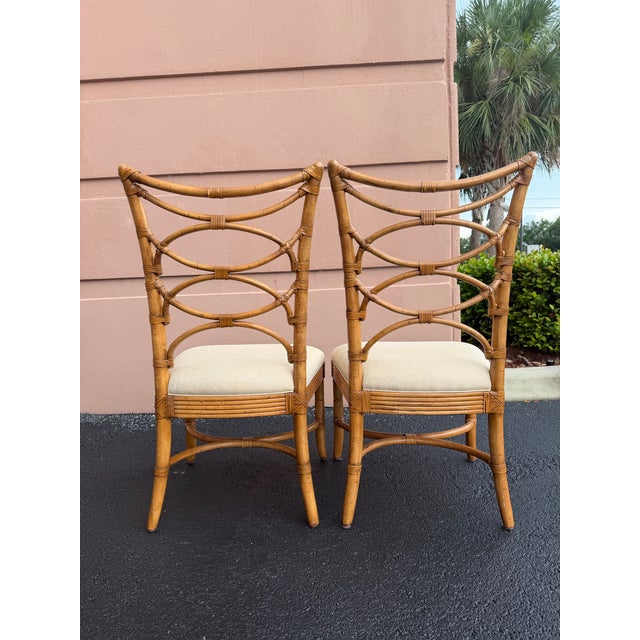 2010s Lexington Tommy Bahama Beach House Faux Bamboo Dining Chairs, a Pair For Sale - Image 5 of 12