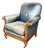 Vintage Lillian August Sun-Faded Navy Ombré Leather Library Chair For Sale