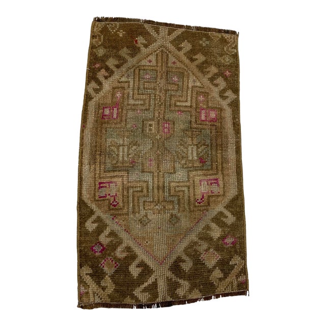 Mid 20th Century Turkish Small Door Mat Rug For Sale
