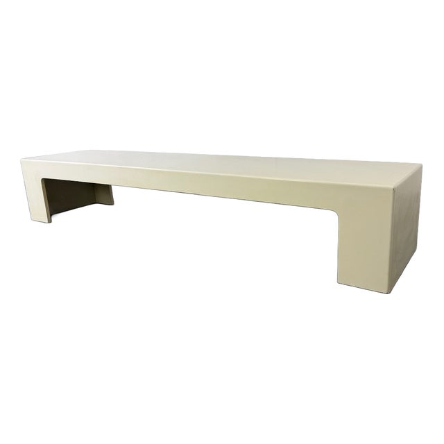 Space Age Modernist White Long Bench from Marc Berthier, 1970s For Sale