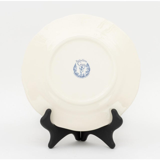 Ceramic Faiencerie De Gien "Baladins" Plate Service for 6 For Sale - Image 7 of 13