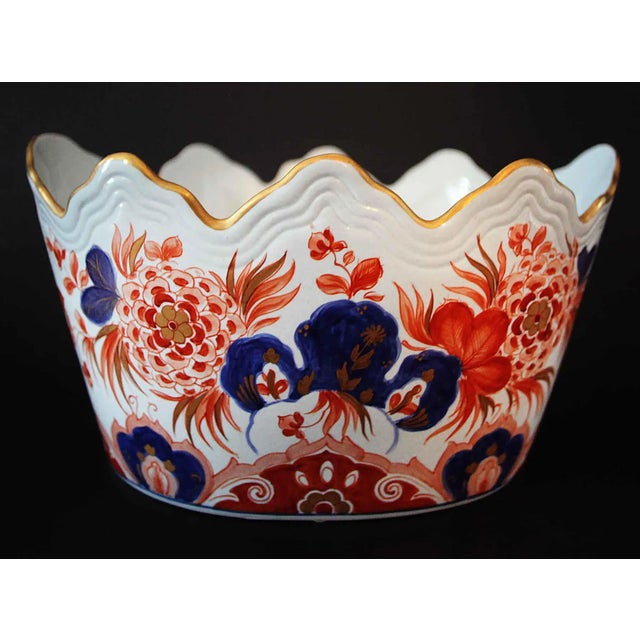 Metal Vintage Imari Stye Cache Pot For Sale - Image 7 of 7