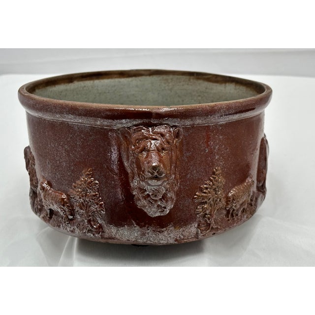 Very Rare Antique English Brown Salt Glaze Stoneware Game Pie Dish - "Terrine" - Circa 18th Century For Sale - Image 11 of 18