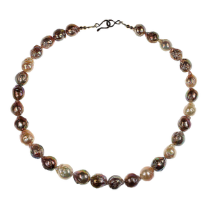 Ajd 18 Inch Baroque Gently Graduated Pearl Necklace