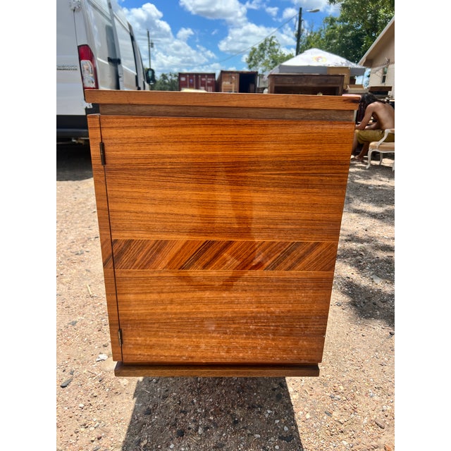 French Art Deco 1940's Light Macassar Sideboard For Sale - Image 10 of 12