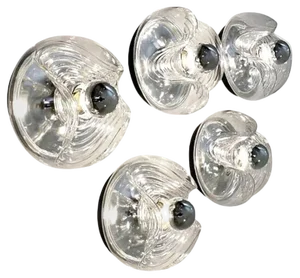 Large Clear Glass Wall Sconce from Peill & Putzler, 1960