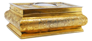 Jewelry Box in Gilded Silver with Engraved Plant Motifs