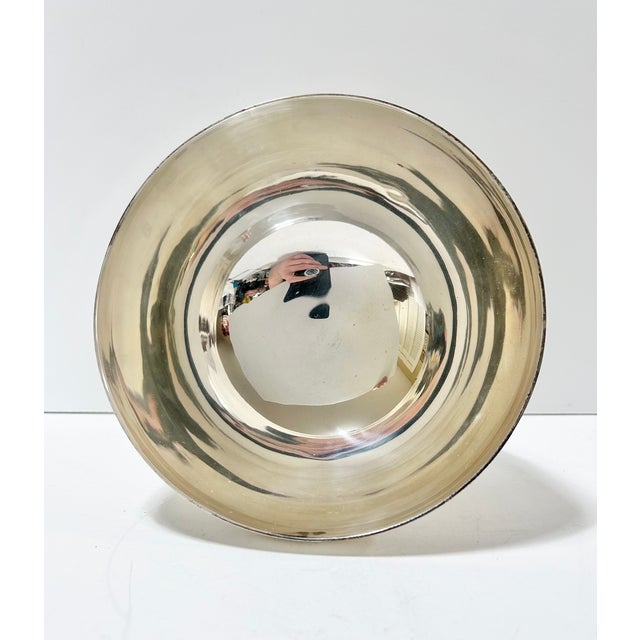Vintage Silverplate Pedestal Bowl – Bar Cart Catchall Nut Dish – Classic Beaded Rim Serving Bowl For Sale In Louisville - Image 6 of 6
