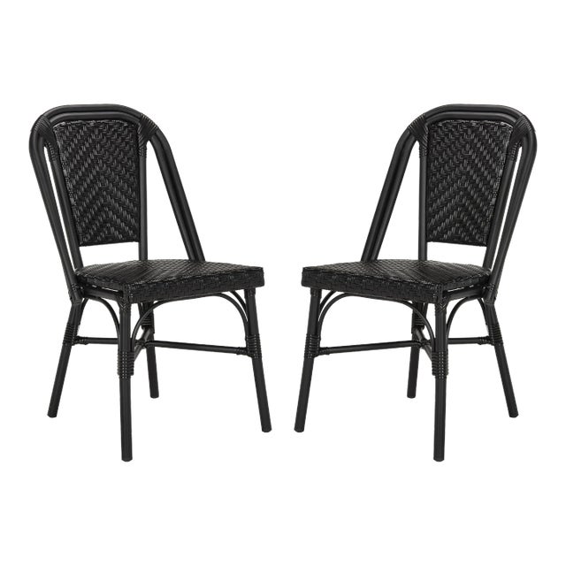 Stacking Side Chair in Black - a Pair For Sale