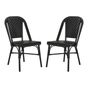 Stacking Side Chair in Black - a Pair