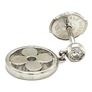 Louis Vuitton Idylle Blossom Diamond 18k White Gold Dangle Single Earring - 1 Piece For Sale