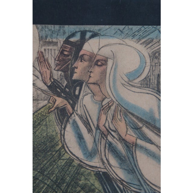 Early 20th Century Antique Jan Toorop Alleen De Christus Kan Alles Redden Lithograph Postcard Print For Sale - Image 5 of 10