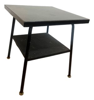 1950s Simmons Black Metal Side Table