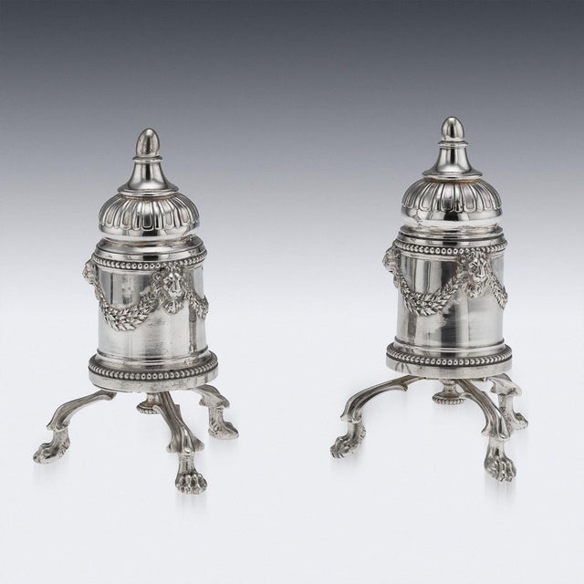 Late 19th Century Antique French Silver Salt and Pepper Mills from Odiot, Paris, 1880s, Set of 4 For Sale - Image 5 of 18