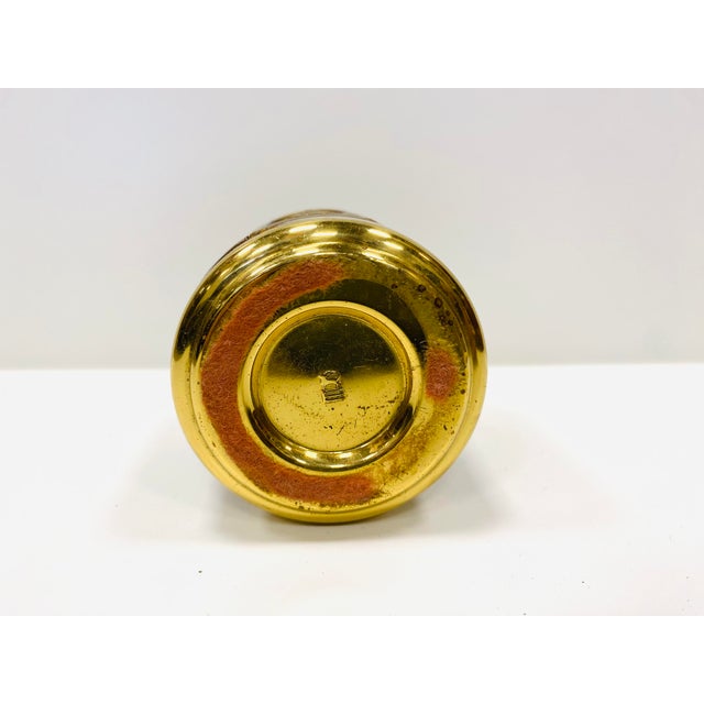 Metal Vintage Rotary Ashtray, Cigarette Dispenser and Lighter with Brass Decoration by Erhard & Söhne, 1960s, Set of 3 For Sale - Image 7 of 18
