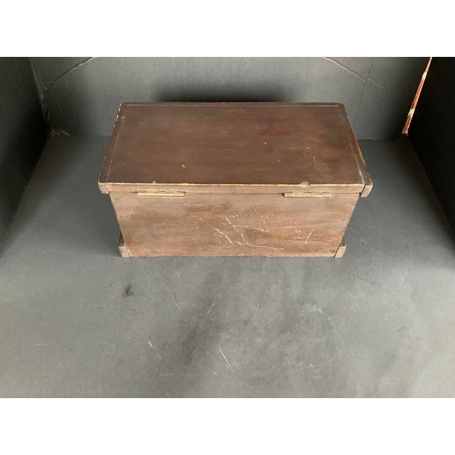 Early 21st Century Signed Vintage Miniature Primitive Blanket Chest For Sale - Image 5 of 11