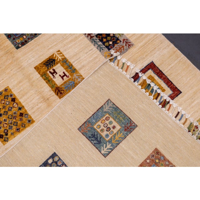 Beige Contemporary Gabbeh Rug 3'11'' X 6'2'' For Sale - Image 8 of 10