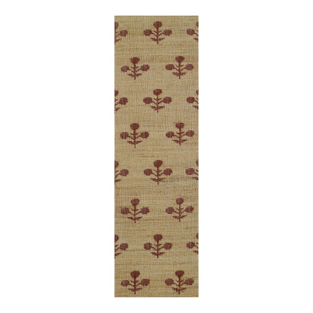 Erin Gates by Momeni Orchard Bloom Rust Hand Woven Wool and Jute Area Rug 2'3" X 12' Runner For Sale